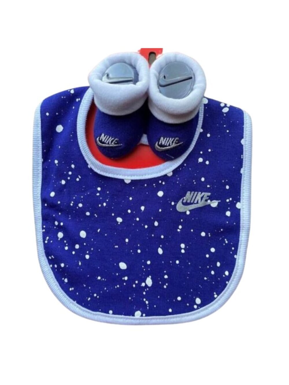 Nike Baby Boy Booties and Bib Set - Sz 0-6 Months - 100% Cotton